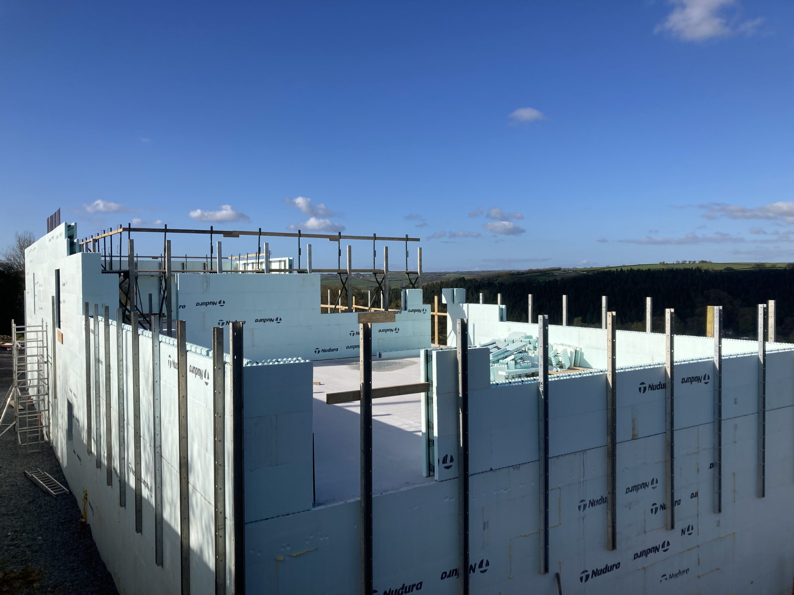 April update – first floor slab and walls…